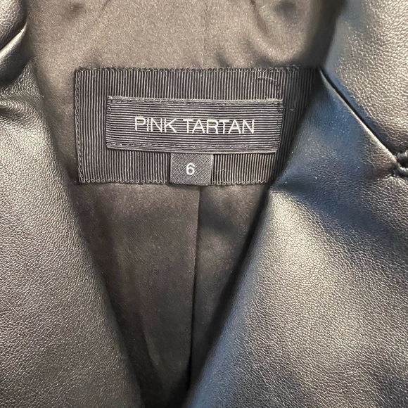 Pink Tartan Leather blazer, black, US 6 - Picture 3 of 6